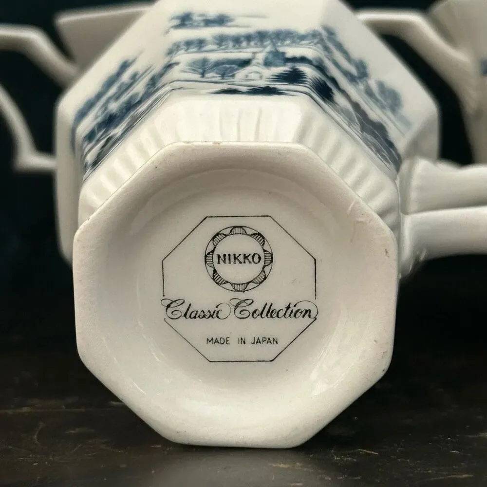 Nikko Winter Wonderland Set of 4 Footed Tea Coffee Cups